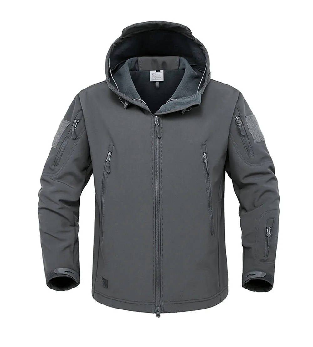 Amawinc Veste Softshell Tactique Homme Avec Capuche Coupe Vent Et Résistante À L Eau Multiples Poches Zippées