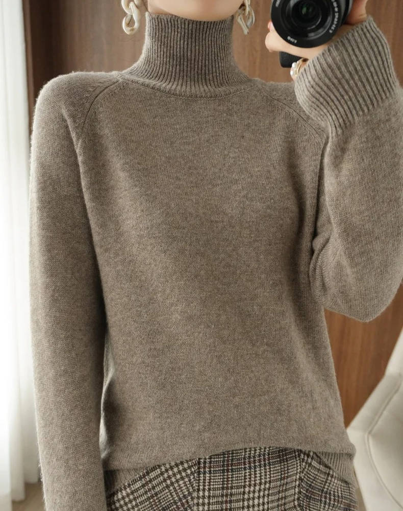Pull Col Roulé En Cachemire Pour Femme Doux Léger Et Chaleureux Polyvalent Pour Tenues Décontractées Et Élevées
