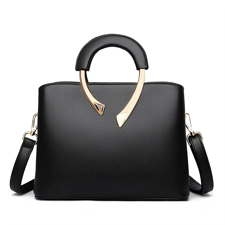 Amawinc Sac À Main En Cuir Grainé Synthétique Avec Poignée Métal Doré Poli Structure Élégante Pour Quotidien
