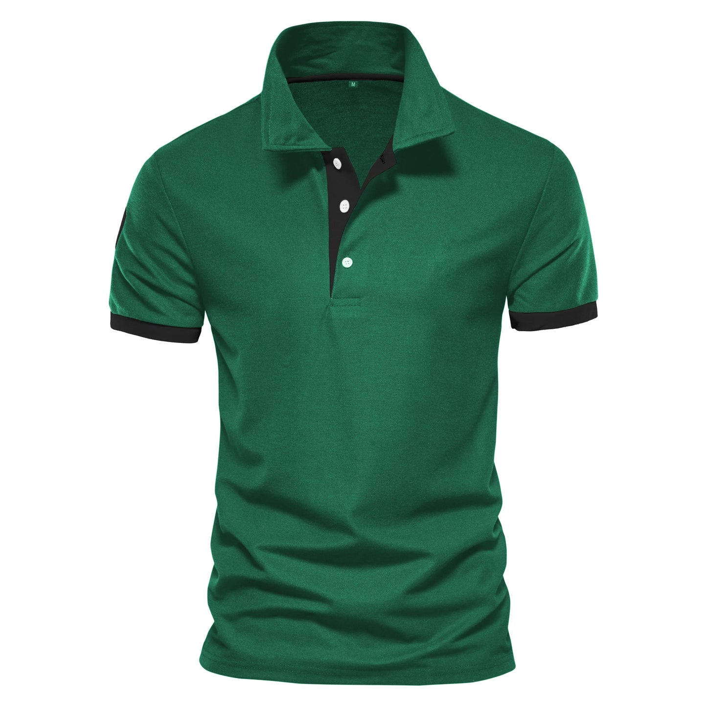 Amawinc Polo Homme Slim Fit Marine Avec Patte de Boutonnage et Poignets Orange Pour Look Décontracté Chic