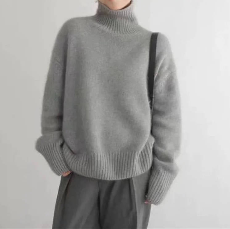 Pull Oversize En Cachemire Pour Femme Col Roulé Chaud Et Confortable Idéal Pour L Hiver