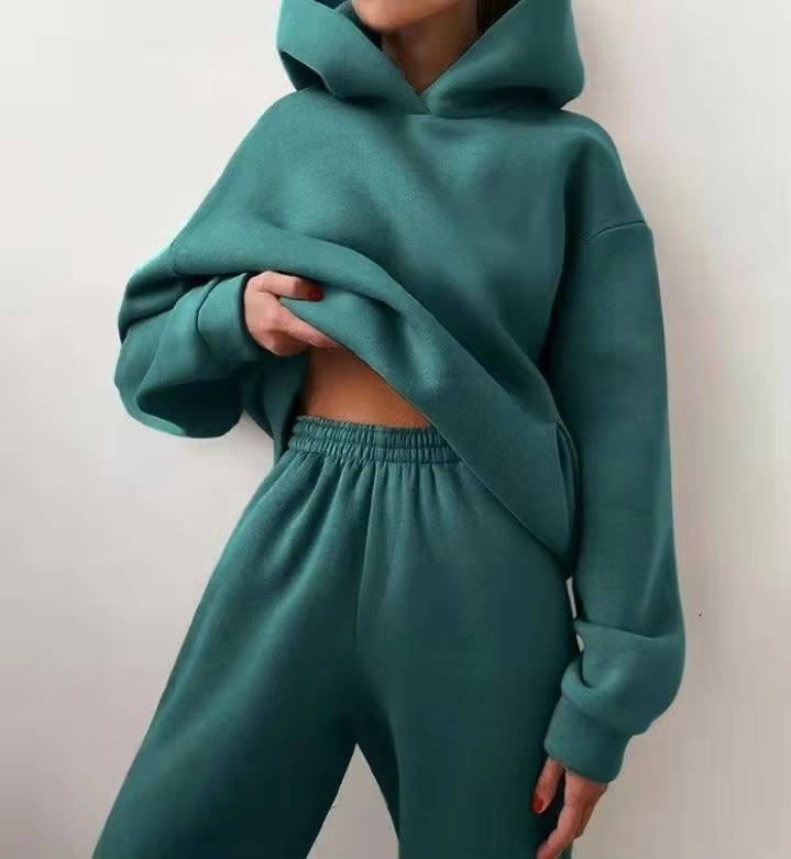 Ensemble Jogger Oversize Pour Femme Deux Pièces Avec Hoodie Confort Durable Et Silhouette Élégante Amawinc