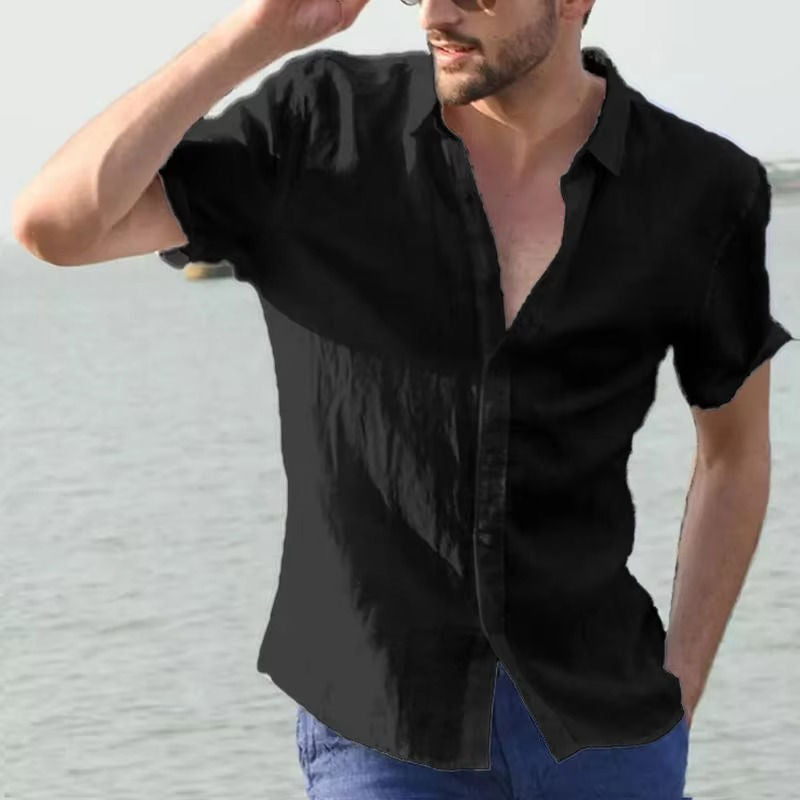 Chemise Homme en Lin Été Léger Respirante pour Temps Chaud Bureau Décontracté Quotidien
