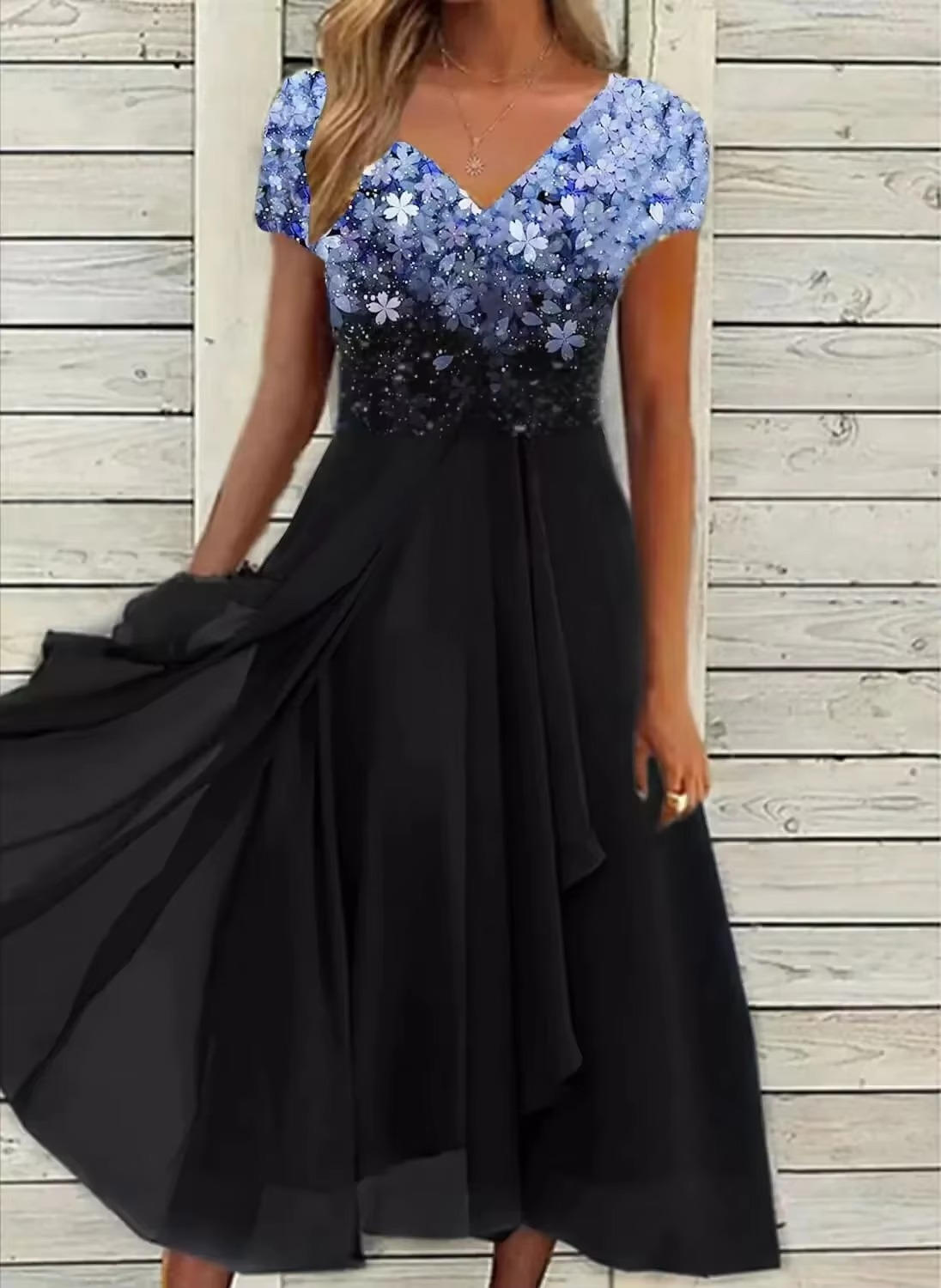 Robe Cocktail En Chiffon Pour Invitée De Mariage Élégante Et Confortable Tout Au Long De La Journée