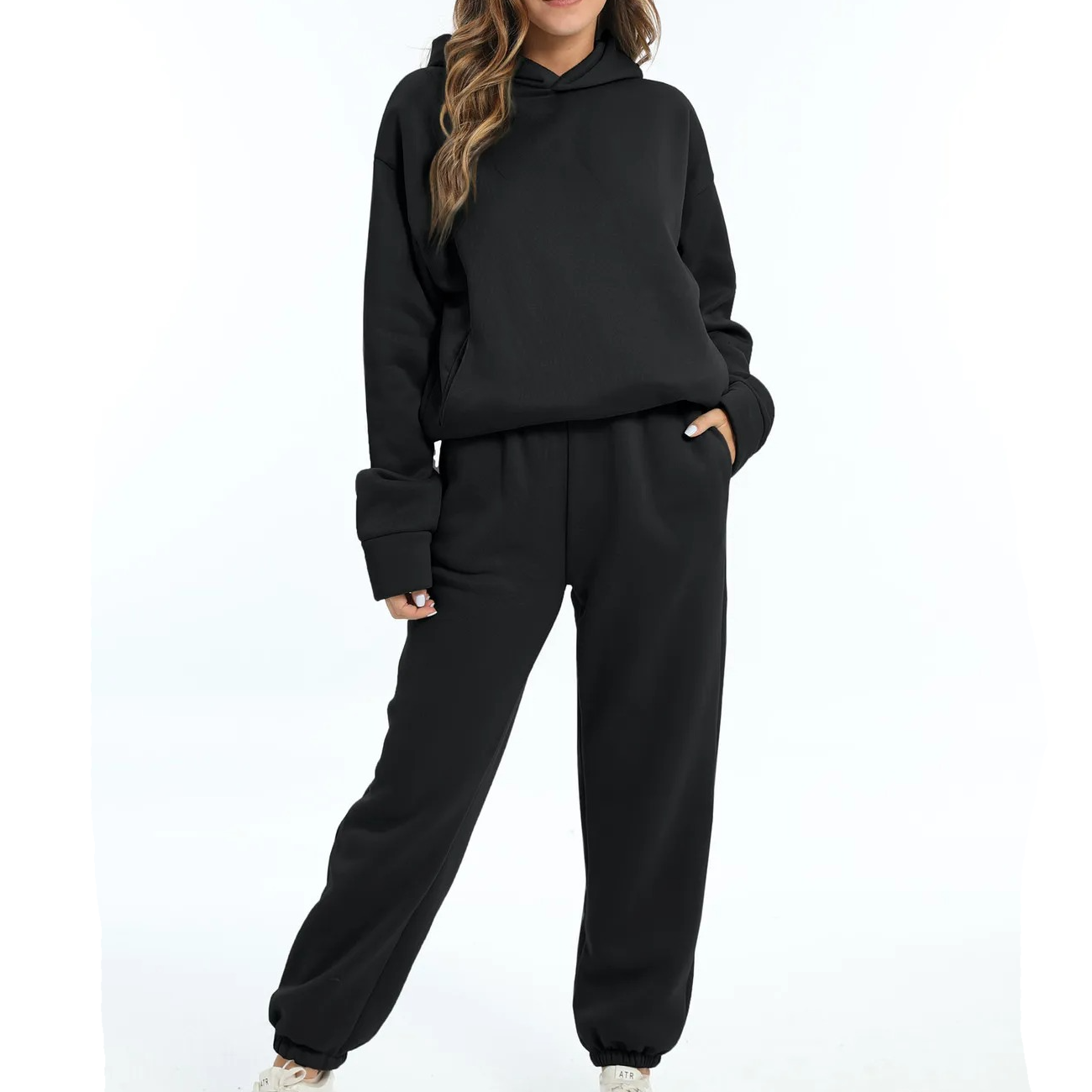 Ensemble Jogger Oversize Pour Femme Deux Pièces Avec Hoodie Confort Durable Et Silhouette Élégante Amawinc