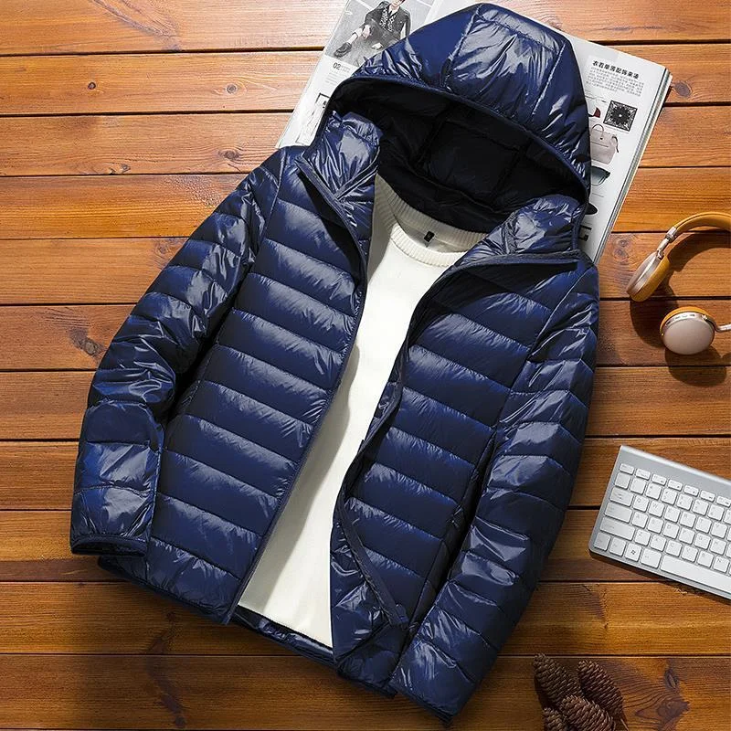 Doudoune Homme À Capuche Matelassée Coupe Slim Résistante Aux Intempéries Légère Pratique Amawinc