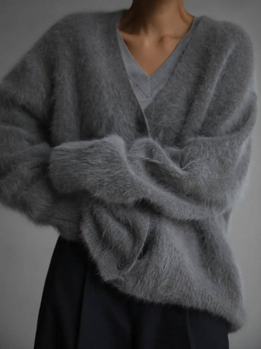 Cardigan Court Pour Femmes En Peluche Ultra Doux Avec Boutons Confortable À Porter Ou Boutonné