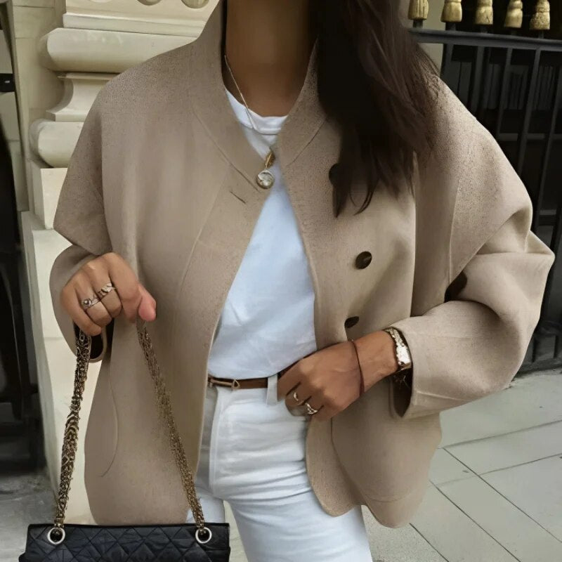 Yumea V-Ausschnitt Wolljacke