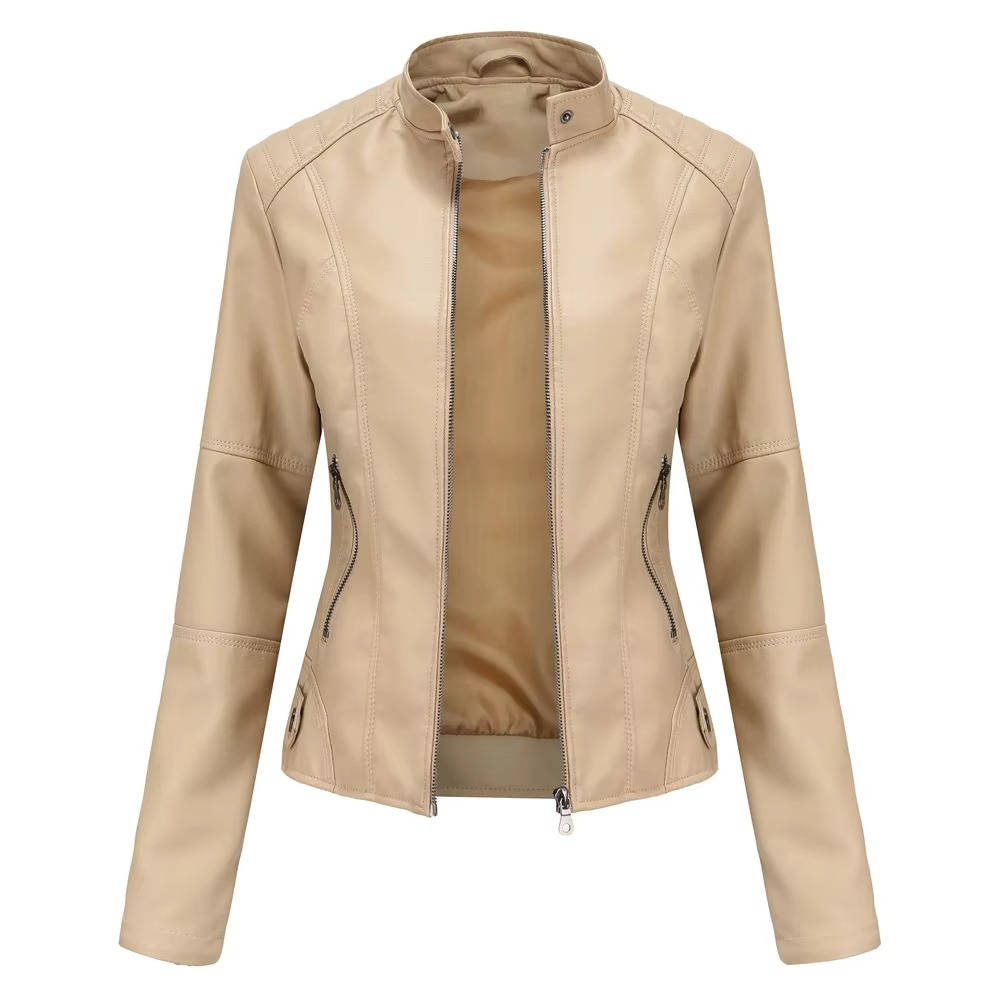 Veste En Cuir Femme Coupe Slim Fit Confortable Et Élégante Pour Le Quotidien Urbain Moderne