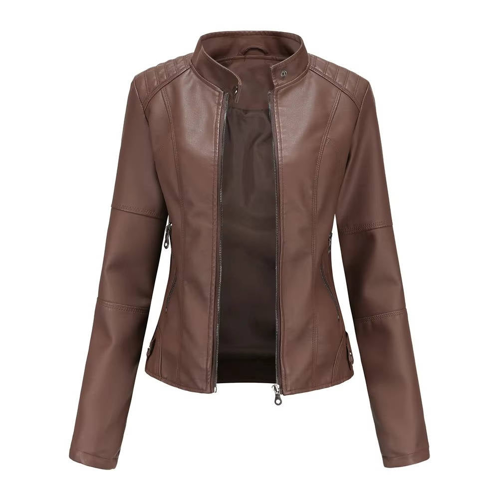 Veste En Cuir Femme Coupe Slim Fit Confortable Et Élégante Pour Le Quotidien Urbain Moderne