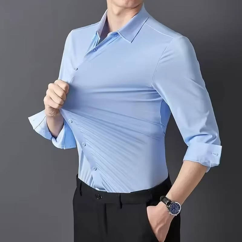 Chemise Homme Ultra Stretch Sans Pli Manches Longues Pour Confort Toute La Journée