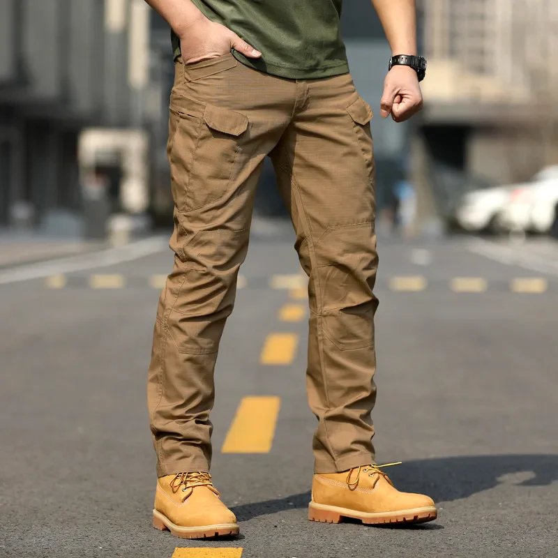 Pantalon Cargo Homme Coupe Décontractée Confort Coton Poches Multiples Utilitaire Design Amawinc