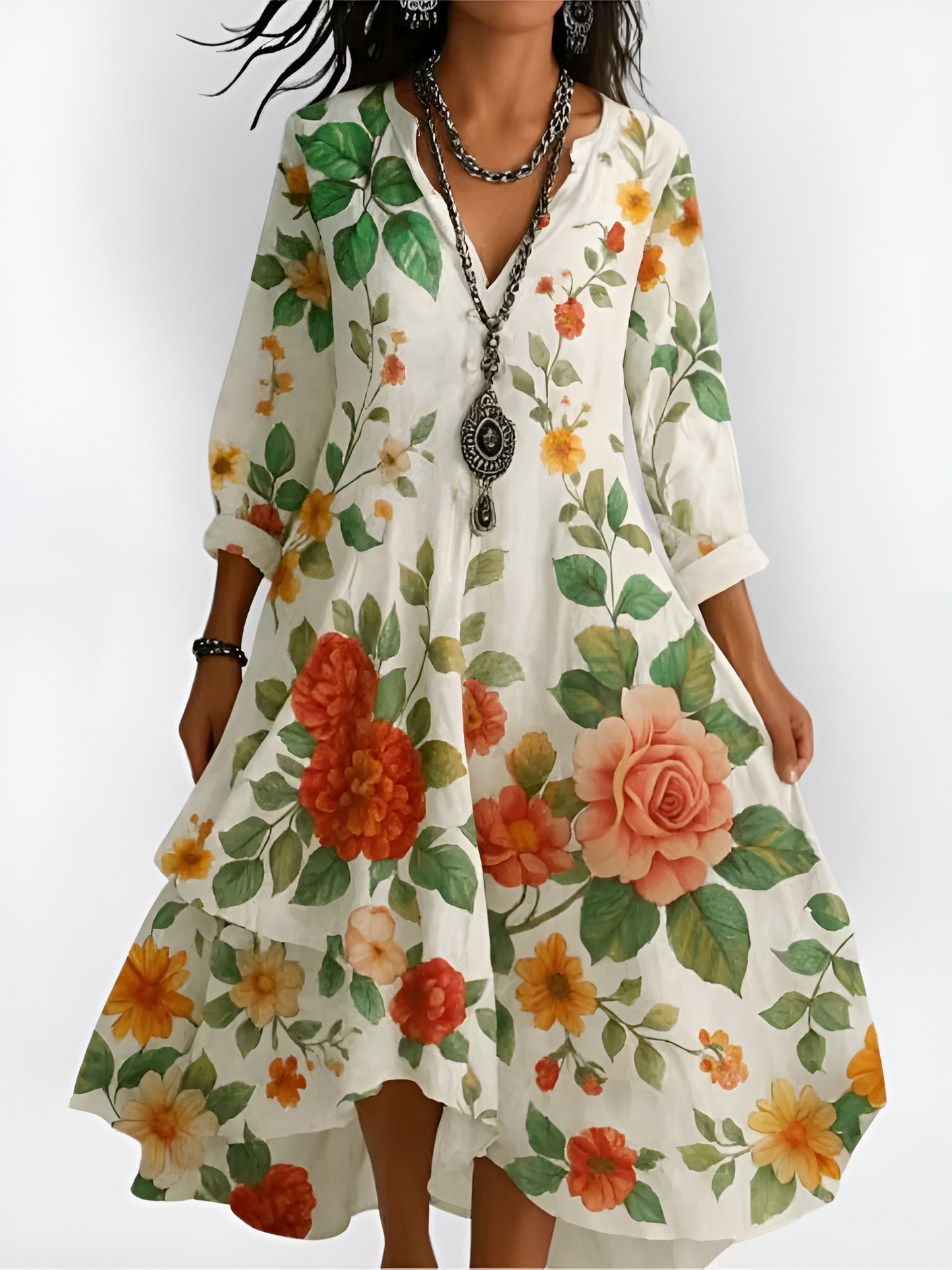 Robe Maxi Boho Florale Vintage Amawinc Confort Moderne Pour Journée Et Soirée Bohème Chic