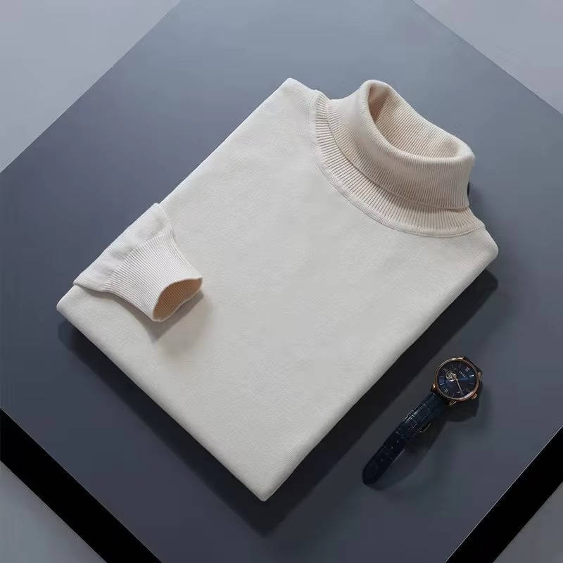 Amawinc Pull Homme Cachemire Col Roulé Slim Fit Luxe Pour Style Smart Casual Raffiné