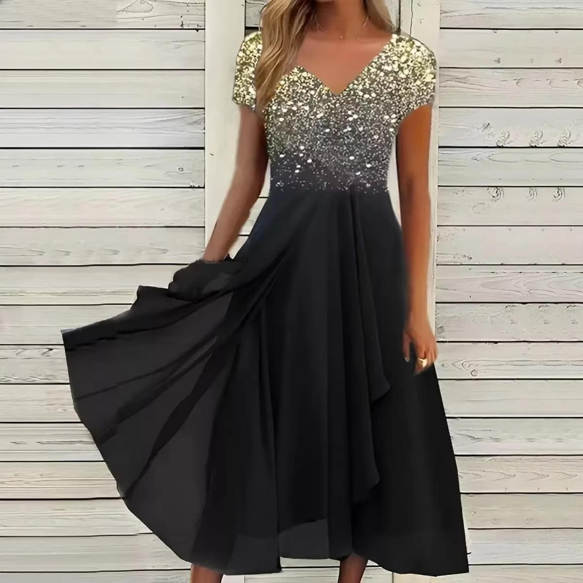 Robe Cocktail En Chiffon Pour Invitée De Mariage Élégante Et Confortable Tout Au Long De La Journée