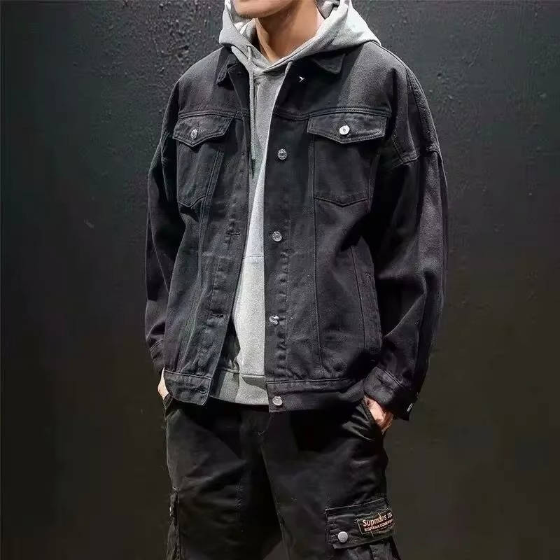 Veste En Jean Pour Homme Vert Olive Avec Boutons Devant Et Poches Poitrine Classiques