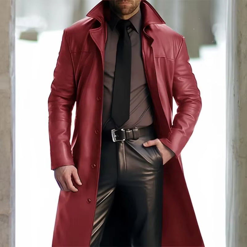 Manteau Trench Classique Homme Boutonné Amawinc Durable Chaud Pour Hiver Vêtement Extérieur Élégant
