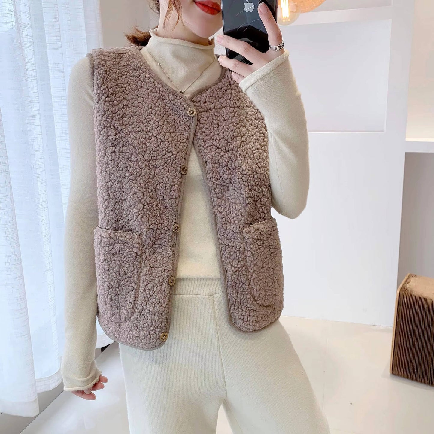 Veste Sherpa Femme Douce Et Chaude Pour Un Style Décontracté Et Cocooning Idéale Pour Le Quotidien