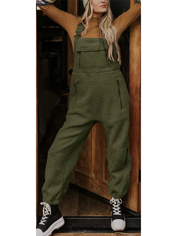 Damen Fleece Thermo-Overall Martha mit Reißverschlusstaschen