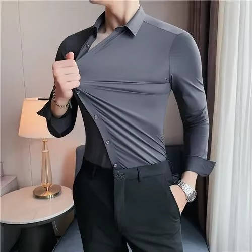 Chemise Homme Ultra Stretch Sans Pli Manches Longues Pour Confort Toute La Journée
