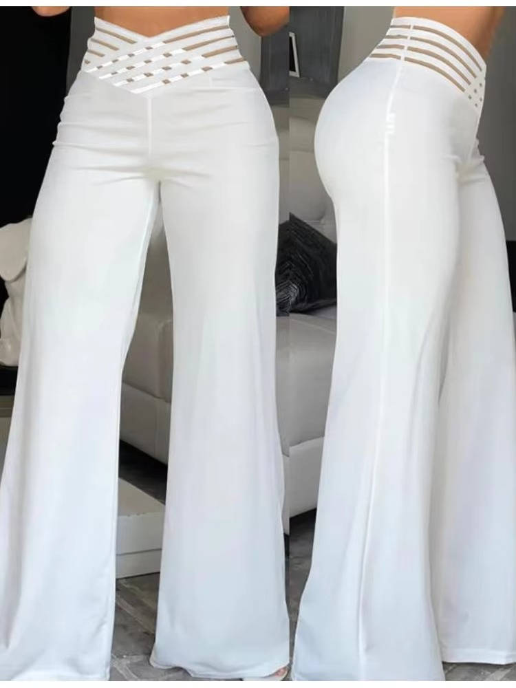 Amawinc Pantalon Évasé Taille Haute Pour Femmes Confortable Et Polyvalent Du Bureau Au Dîner