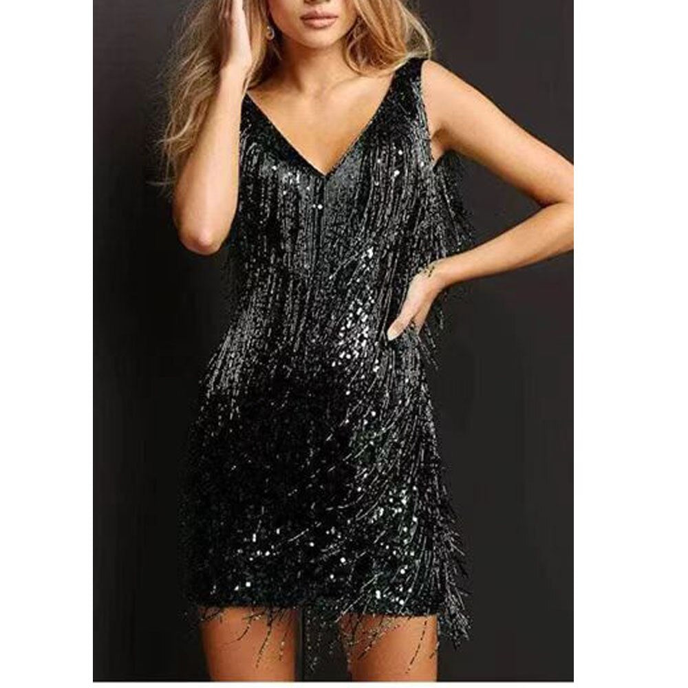 Frauen Partykleid: Funkelndes Quastenkleid von Fudus