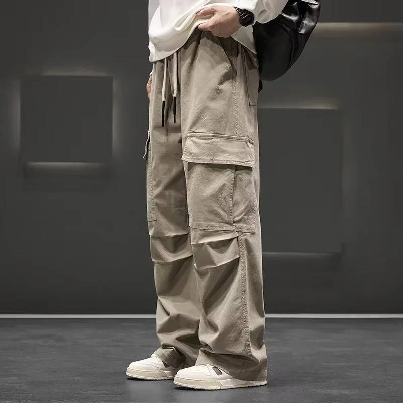 Pantalons Cargo Décontractés Pour Hommes Avec Taille À Cordon Et Nombreuses Poches Utilitaires Par Amawinc