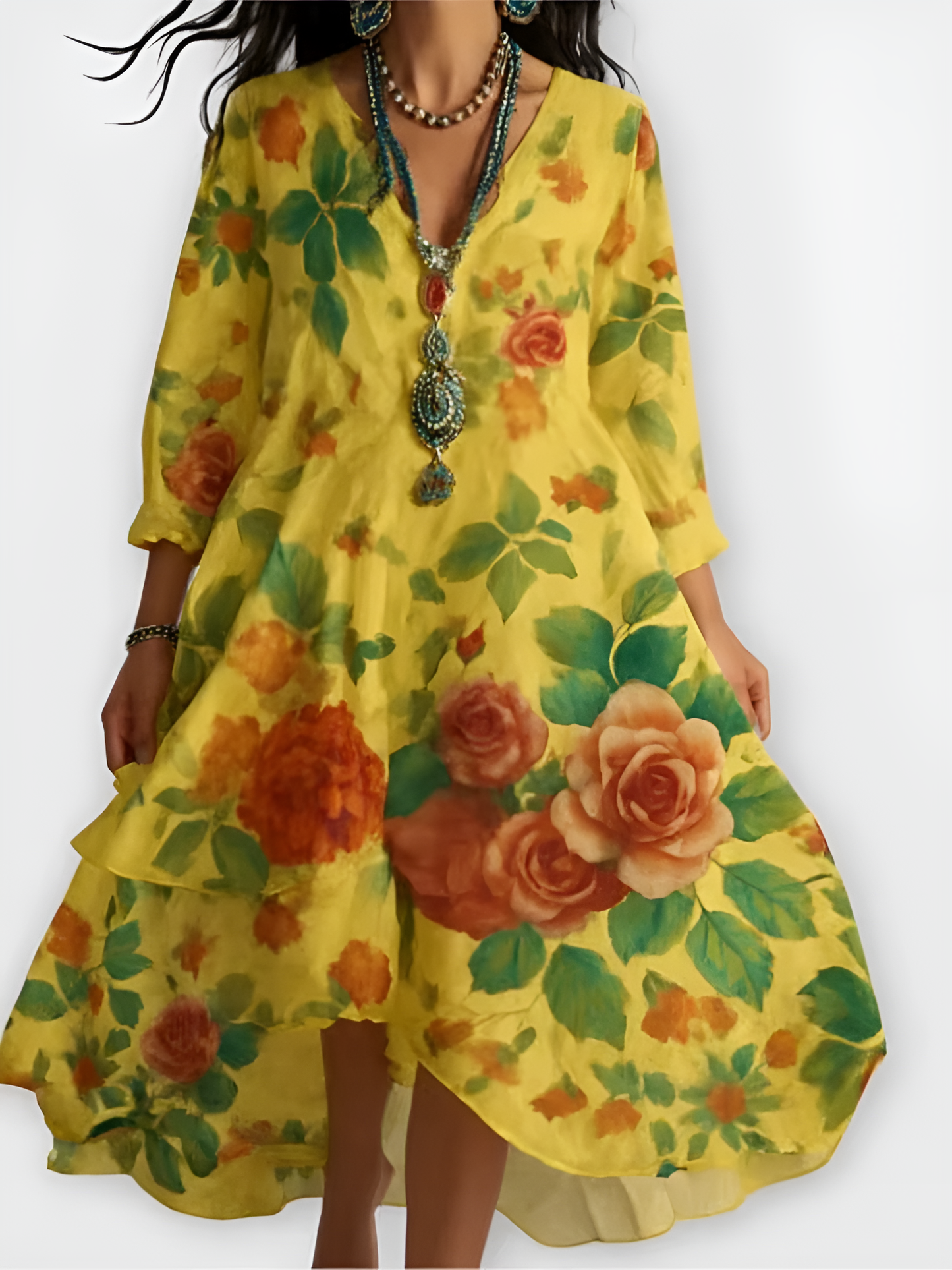 Robe Maxi Boho Florale Vintage Amawinc Confort Moderne Pour Journée Et Soirée Bohème Chic