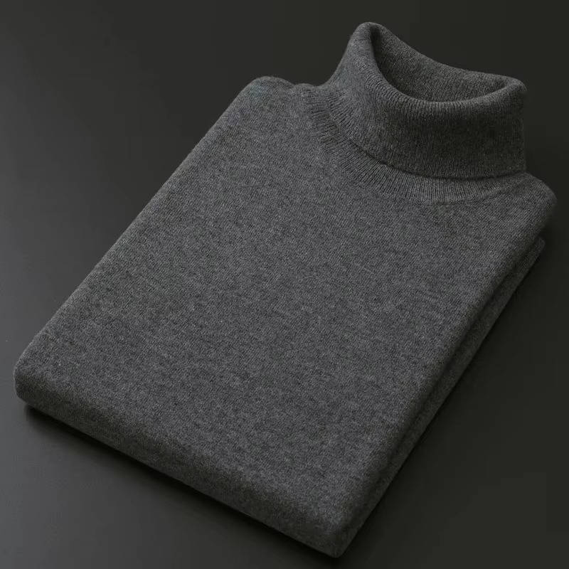 Amawinc Pull Homme Cachemire Col Roulé Slim Fit Luxe Pour Style Smart Casual Raffiné