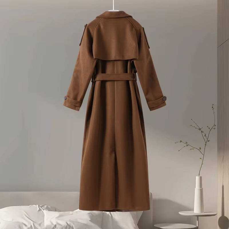 Manteau Trench Long Oversize Femme Professionnel Polyvalent Pour Femme Bureau Automne Hiver