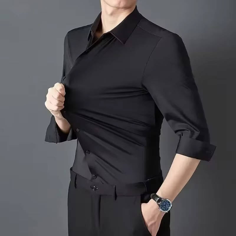 Chemise Homme Ultra Stretch Sans Pli Manches Longues Pour Confort Toute La Journée