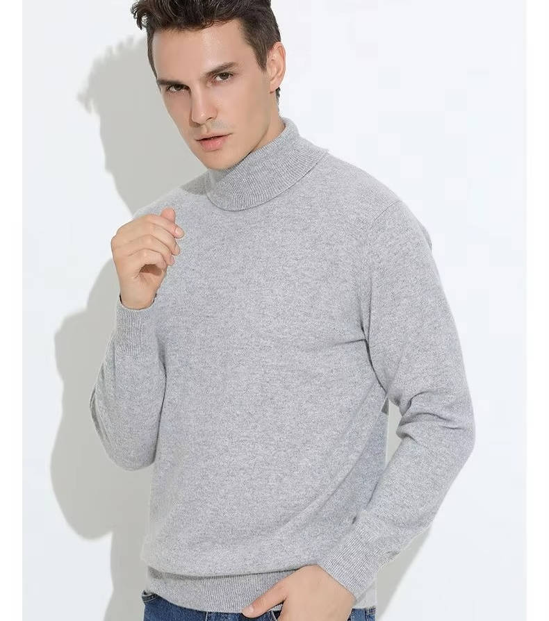 Amawinc Pull Homme Cachemire Col Roulé Slim Fit Luxe Pour Style Smart Casual Raffiné