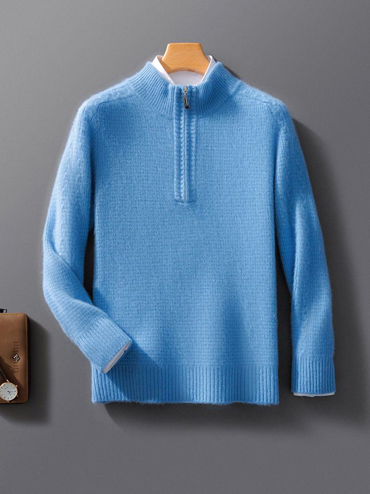 Pull Homme Nordisk Flair En Laine Tricotée Col Zippé, Coupe Décontractée, Manches Longues