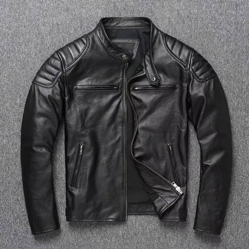 Veste Moto Homme en Cuir Premium Matelassé Pour Style Quotidien et Conduite Aventureuse sur Routes