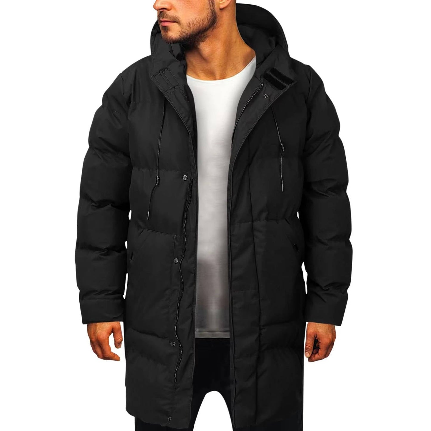 Doudoune À Capuche Pour Homme Amawinc Parka Puffer Longue Hivernale Chaude Résistante Pour Temps Froids