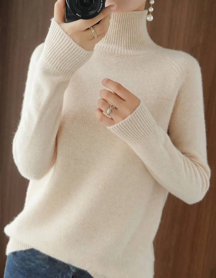 Pull Col Roulé En Cachemire Pour Femme Doux Léger Et Chaleureux Polyvalent Pour Tenues Décontractées Et Élevées
