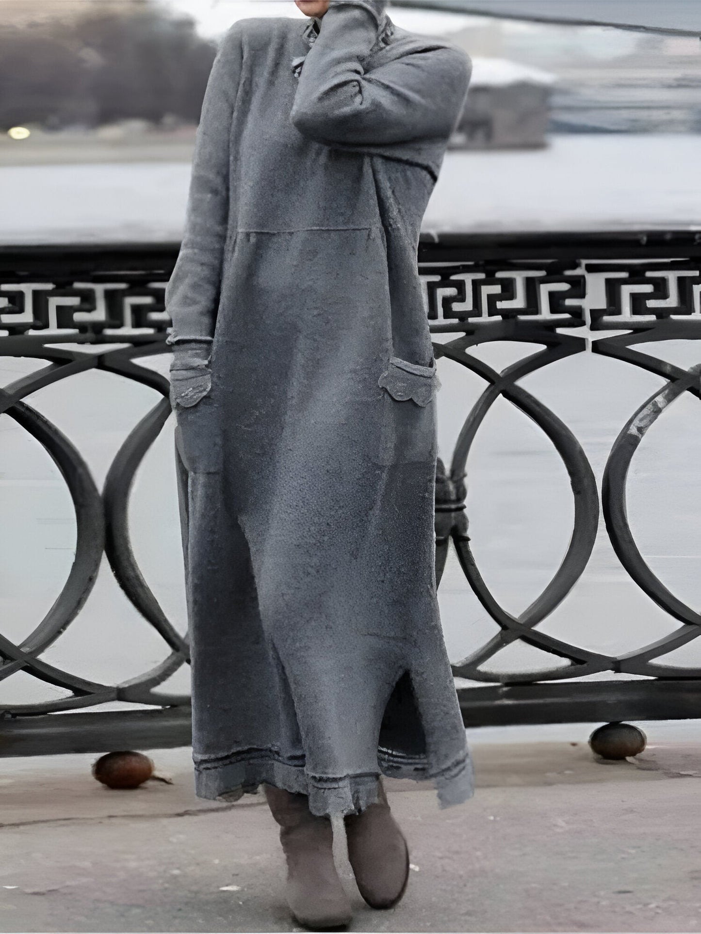 Justina: Bequemes Samt-Kleid