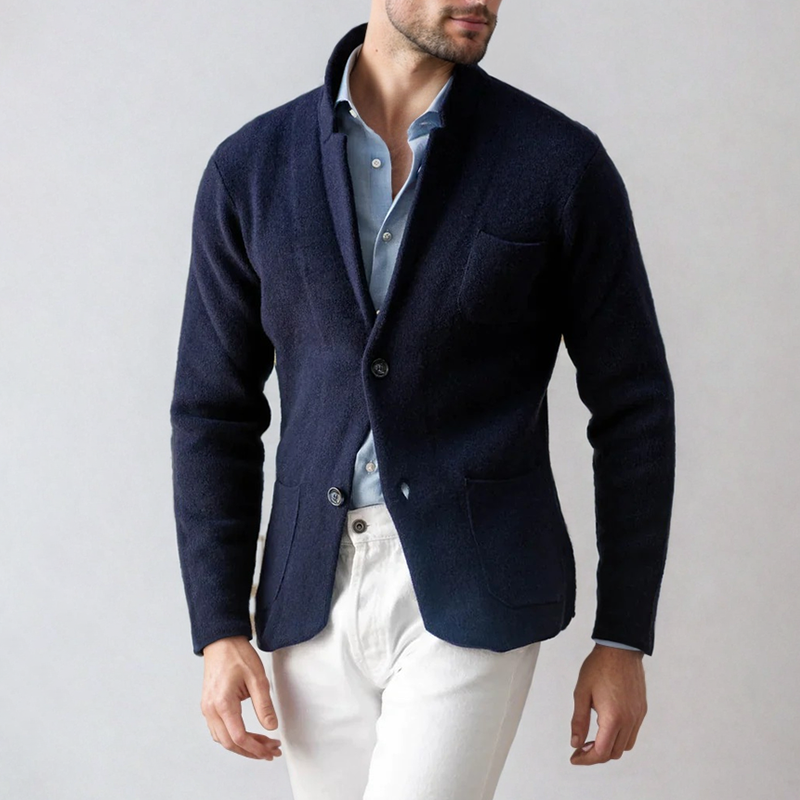 Cardigan Moderne Tricoté Pour Homme Inspiré Blazer Amawinc Jason Pour Bureau Et Week End