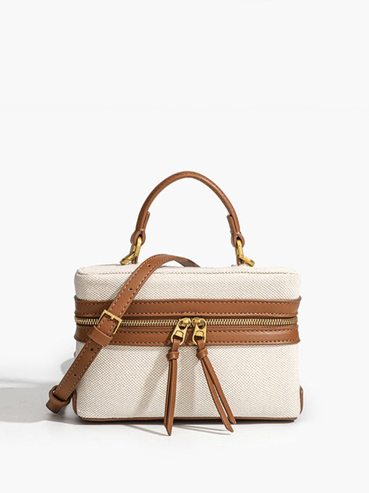 Dual-Tone Zippered Crossbody Bag - Amawinc