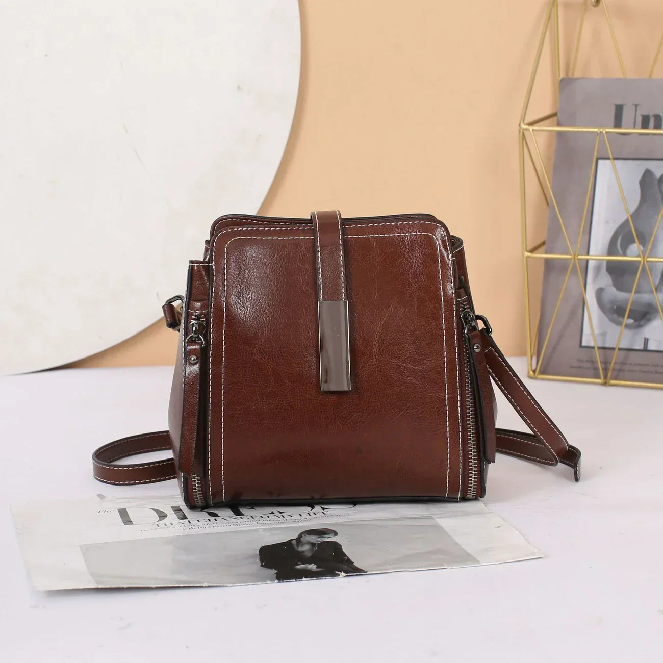Amawinc Ellen Sac Satchel Structuré En Cuir Synthétique Durable Toutes Saisons Avec Deux Poignées Et Courroie Ajustable