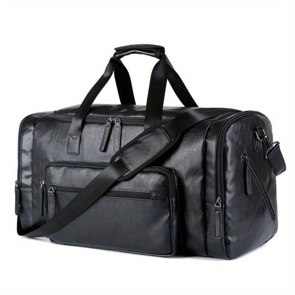 Amawinc Sac Duffle Aiden Cuir Végan Pour Voyage Avec Grand Compartiment Et Bandoulière Réglable
