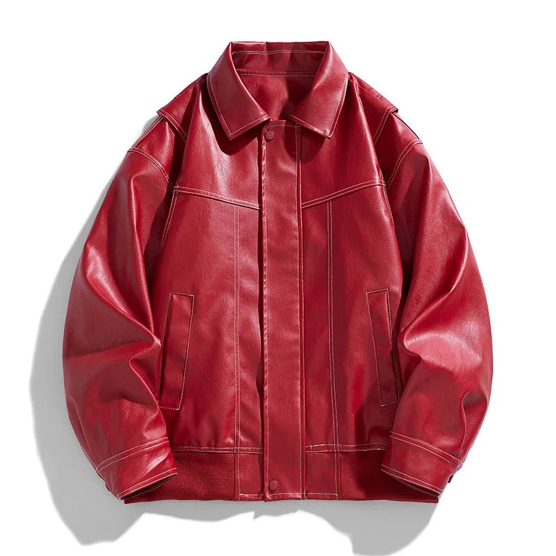 Manteau Bomber Cuir Oversize Pour Homme Cory Par Amawinc Streetwear Moderne Veste Extérieure Quotidienne