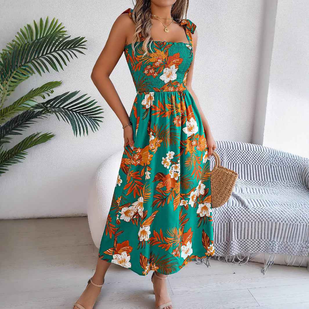 Damen Trägerkleid mit Blumenmuster von Fudus