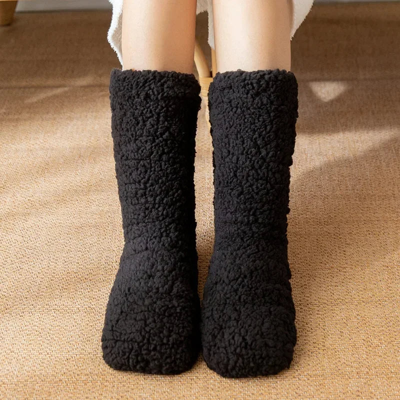 Isabella Plush Chaussettes Chausssons Décontractés Mi Mollet Doux Intérieur En Peluche Pour Confort À Domicile