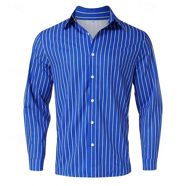 Chemise À Rayures Boutonnée Luke Pour Homme En Coton Mélangé Style Classique Polyvalent Pour Décontracté Ou Habillé