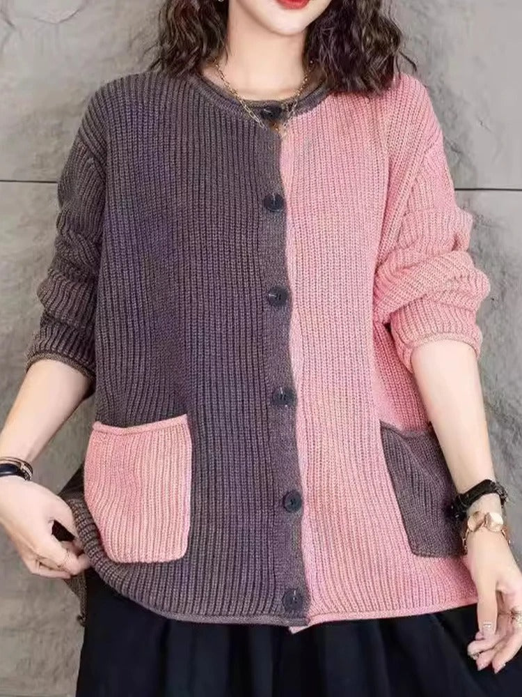Amelia® | Großer Strickmantel mit Farbverlauf