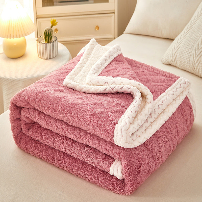 Couverture Polaire Sherpa Avec Design Texturé Réversible Deux Textures Pour Un Confort Doublé
