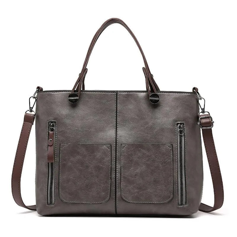 Sac Cabas Structuré Cuir Vegan Delilah Forme Boite Poches Multiples Rangement Pratique Quotidien