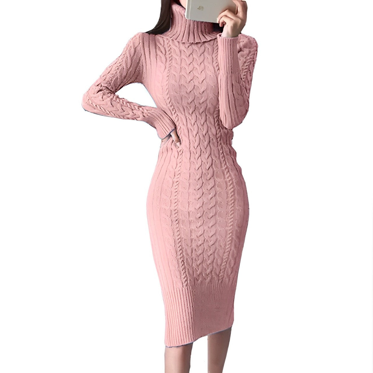 Daniella: Figurbetontes Strickkleid im Wickeldesign