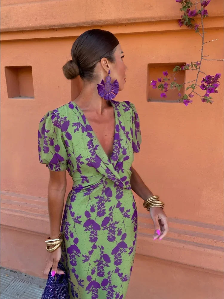 Robe Portefeuille À Imprimé Géométrique Chic Pour Femmes Élégance Intemporelle Et Confort Moderne